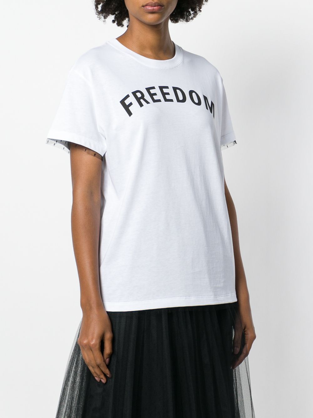 фото Red Valentino футболка с кружевной отделкой 'Freedom'