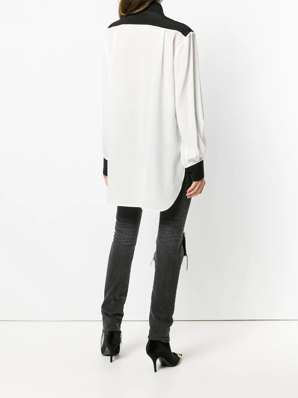 Givenchy contrasterende blouse met lange mouwen Wit