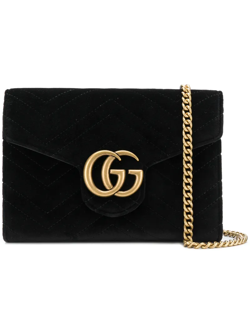 Gucci кошелек GG Marmont на цепочной лямке