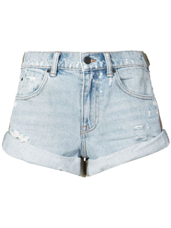 rolled denim shorts