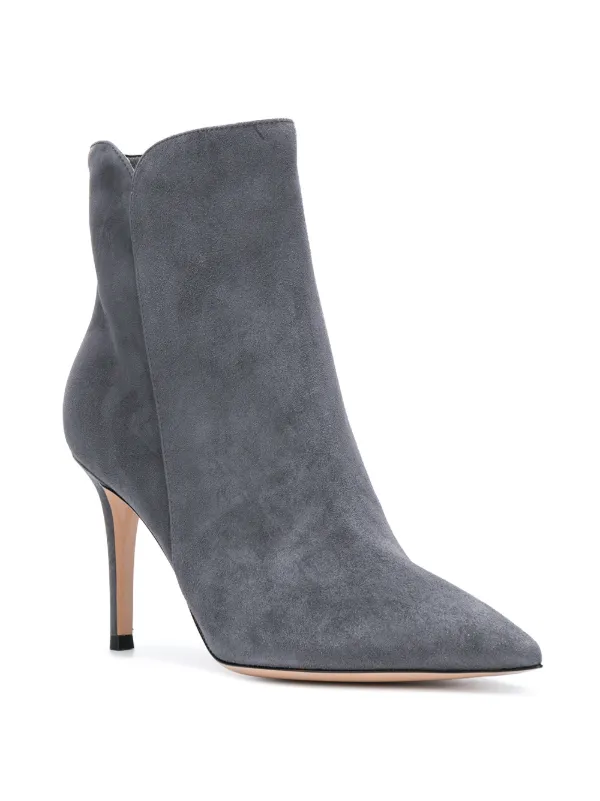 Gianvito Rossi Levy 85mm Suede Ankle Boots | Grey | FARFETCH