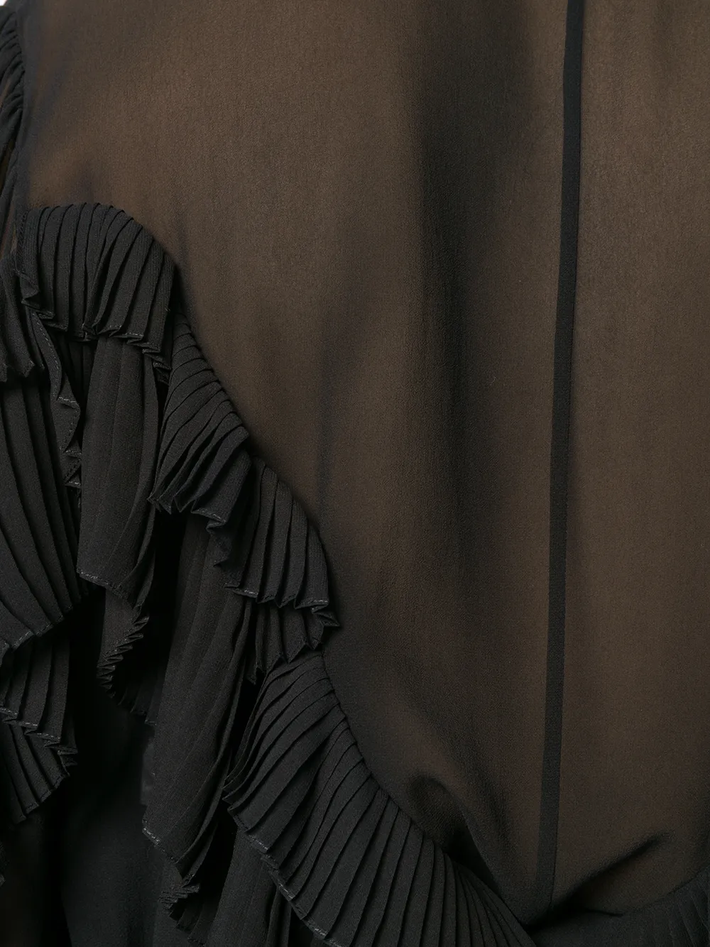 Givenchy ruffle stijl transparante blouse Zwart