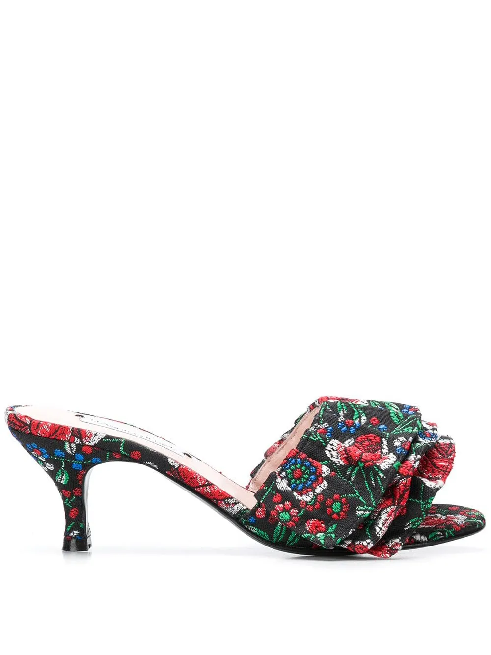 Leandra Medine ruffle jacquard mules Leandra Medine ruffle jacquard mules