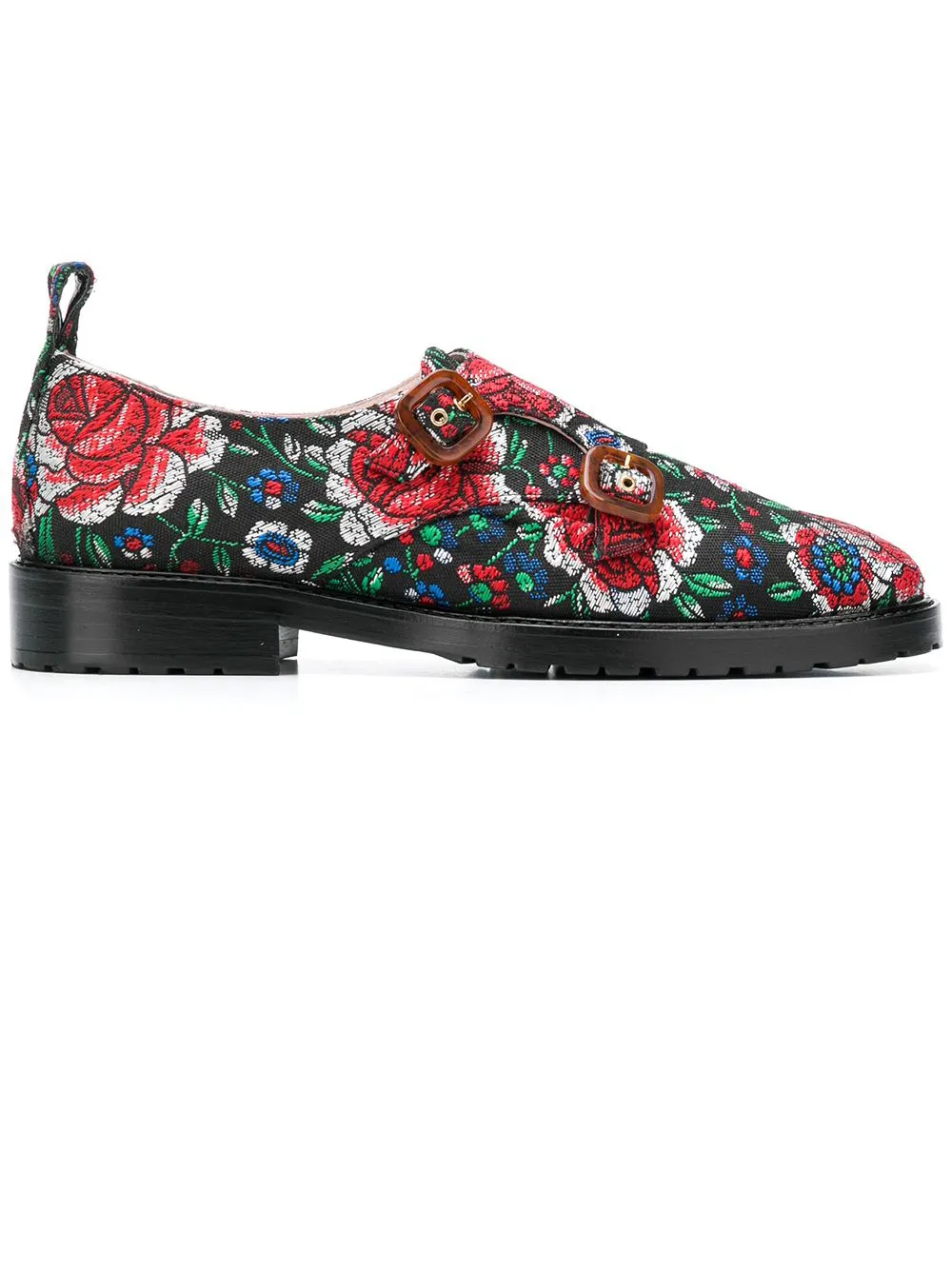 Leandra Medine jacquard monk strap loafers Leandra Medine jacquard monk strap loafers