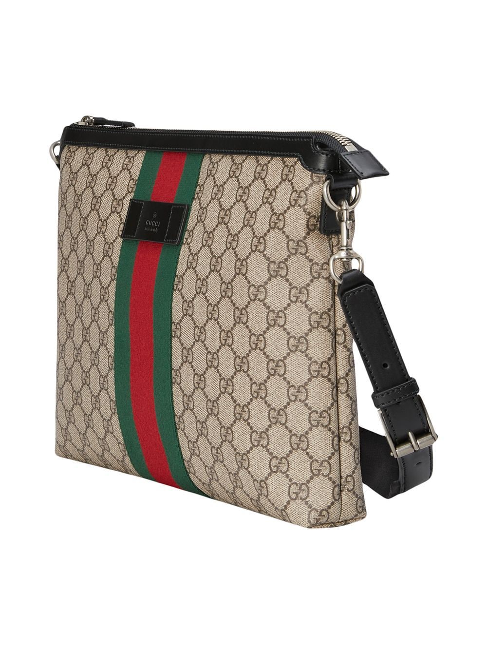 Shop multicolour Gucci GG Supreme medium messenger bag with Express ...