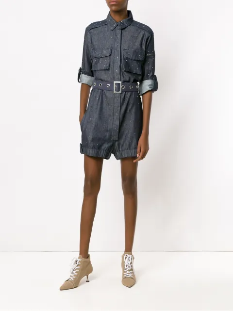 ANDREA BOGOSIAN ANDREA BOGOSIAN BELTED DENIM JUMPSUIT - BLUE