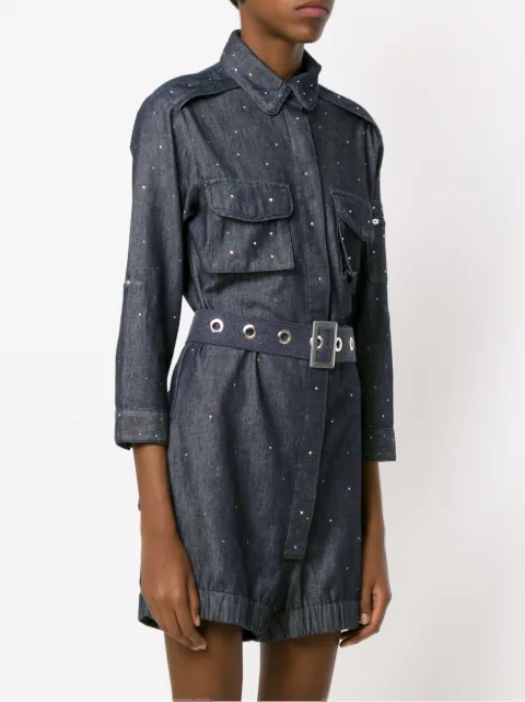 ANDREA BOGOSIAN ANDREA BOGOSIAN BELTED DENIM JUMPSUIT - BLUE