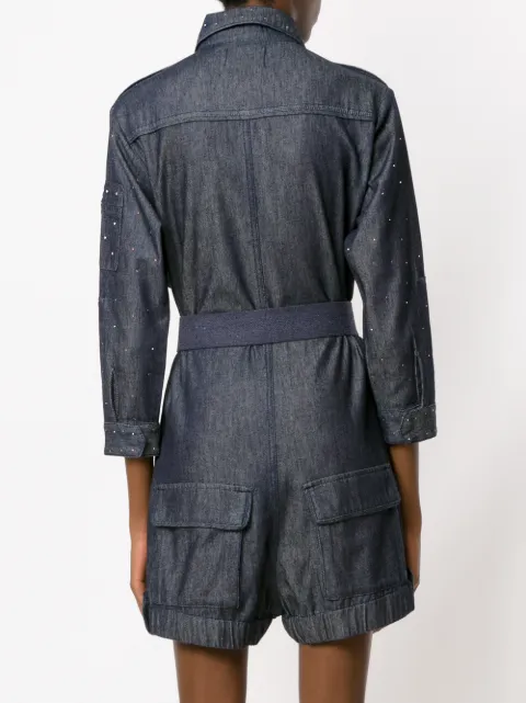 ANDREA BOGOSIAN ANDREA BOGOSIAN BELTED DENIM JUMPSUIT - BLUE