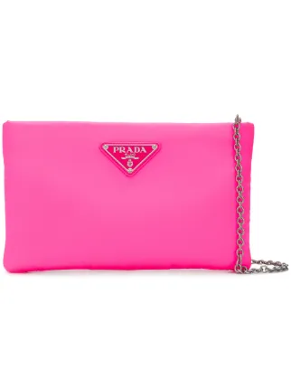 Prada Fluorescent Pink Clutch Bag With Chain Farfetch Prada Fluorescent Pink Clutch Bag With Chain