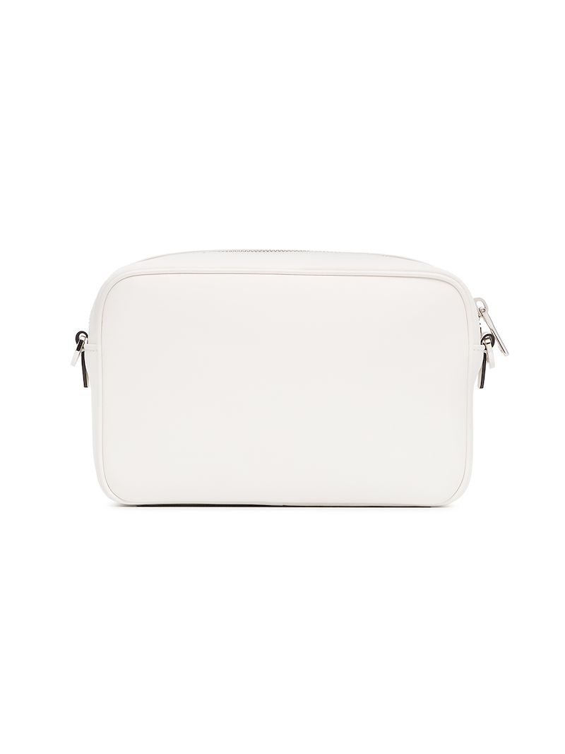 PRADA PRADA WHITE, BLACK AND ORANGE MONKEY LEATHER CAMERA BAG