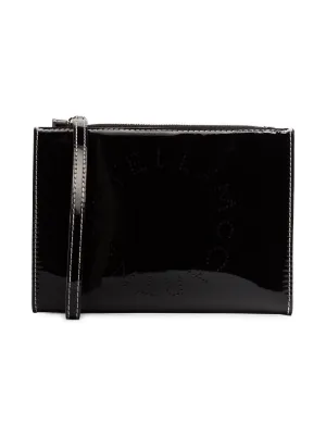 Black Friday Designer Women S Bags 2018 Farfetch Black Logo Print Faux Leather Zip Clutch Bag