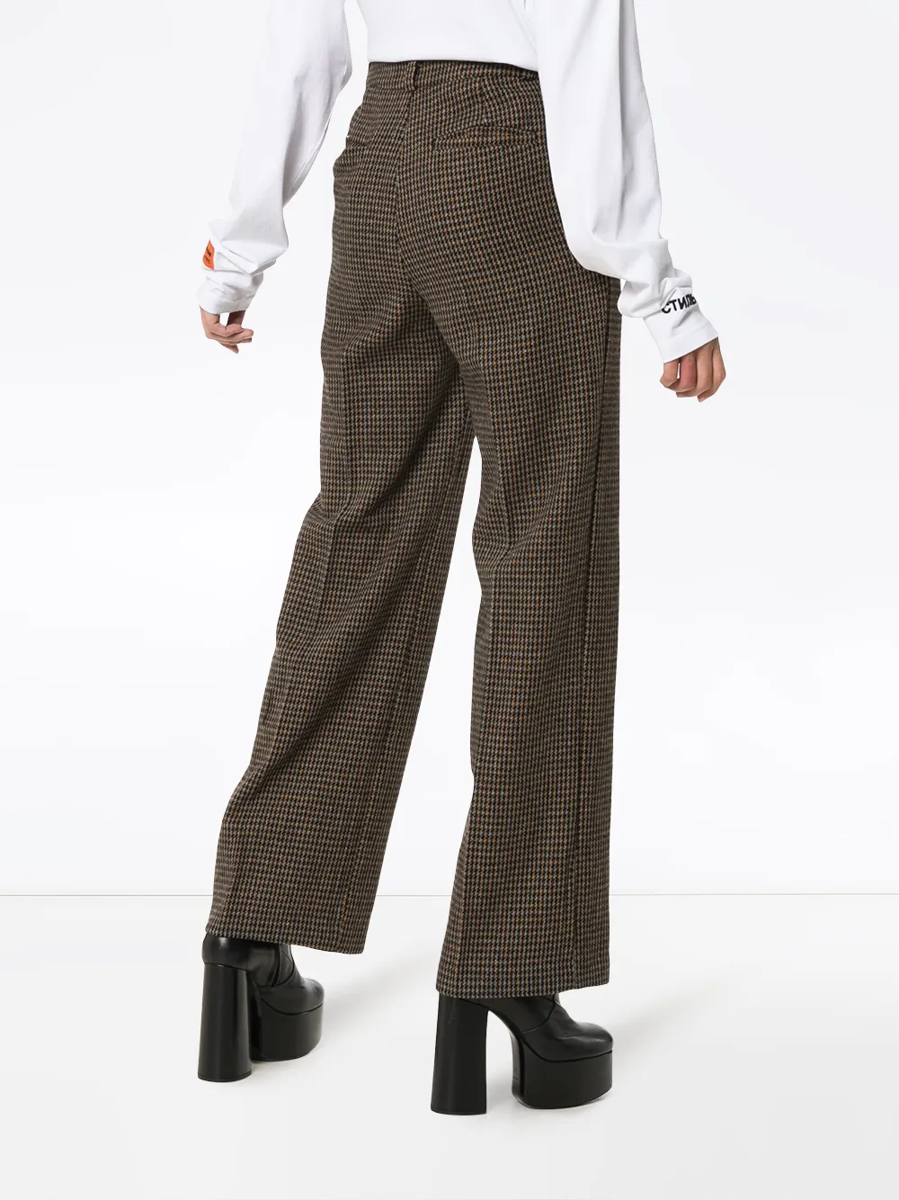 high waisted tweed trousers