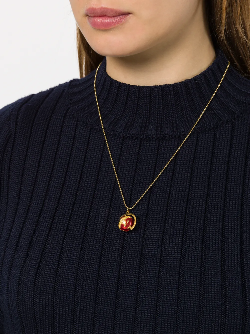 True Rocks kleine globe hanger ketting - Rood