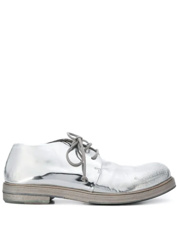 metallic lace up shoes