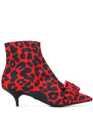 red leopard print boots