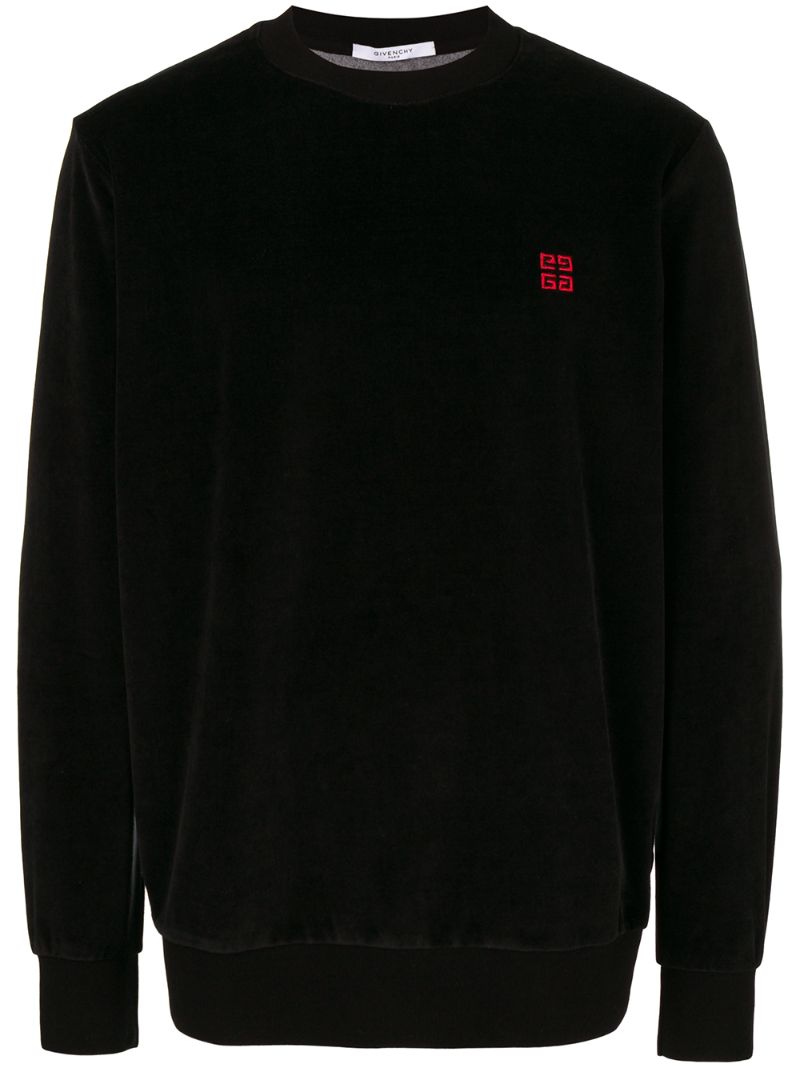 Givenchy Black Velvet 4g Slim Fit Sweatshirt