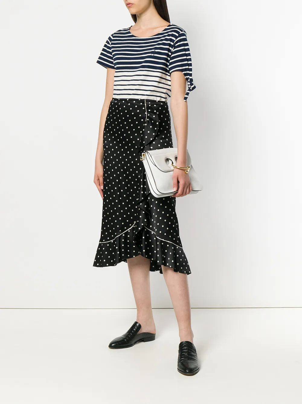  Jw Anderson Gestreiftes T Shirt   Blau 