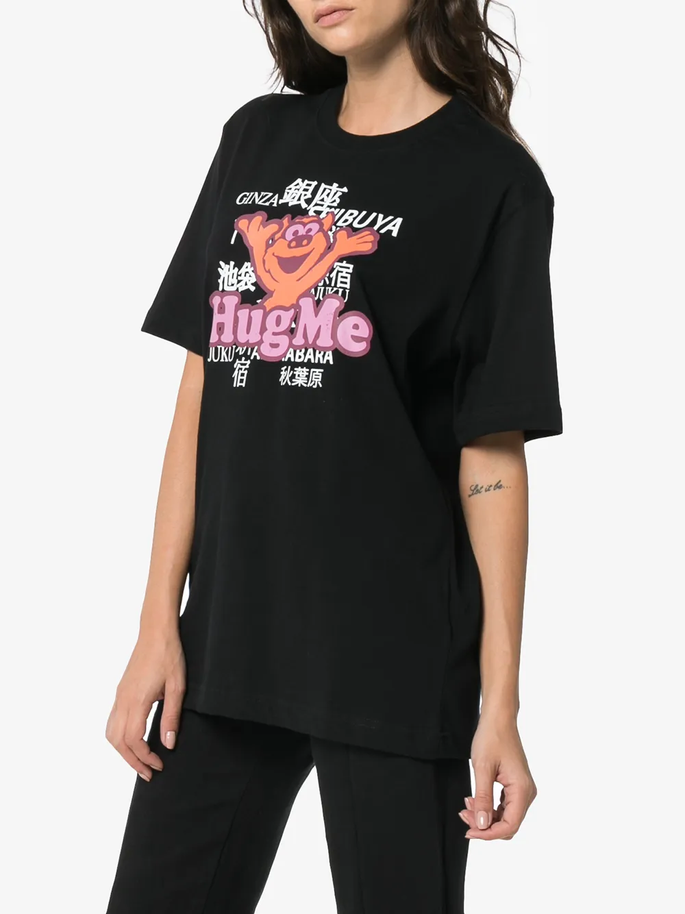 Shop Vetements Hug Me Cotton T shirt In Black