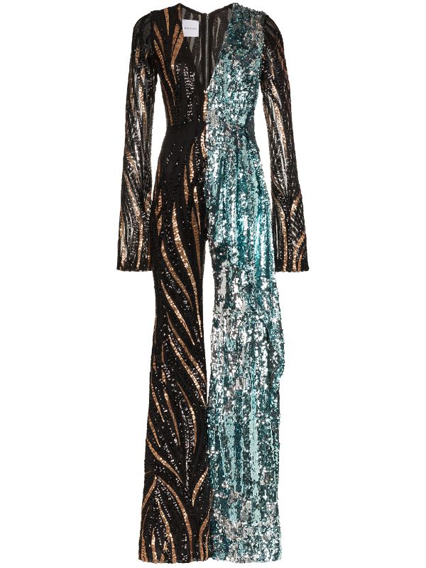 halpern sequin jumpsuit