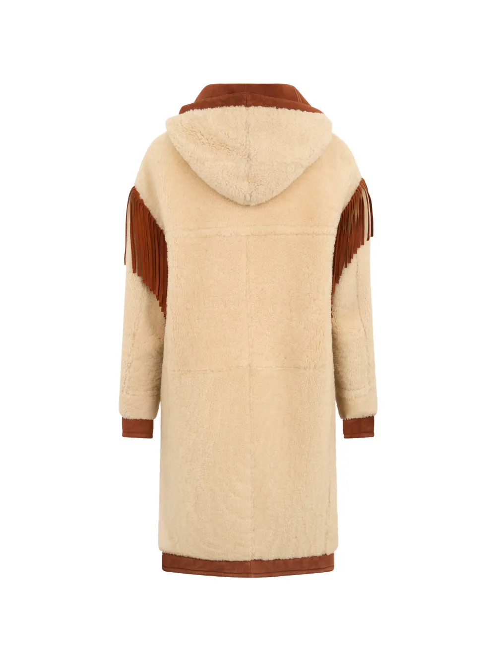 Philosophy Di Lorenzo Serafini lammy coat met franje op de schouders Beige