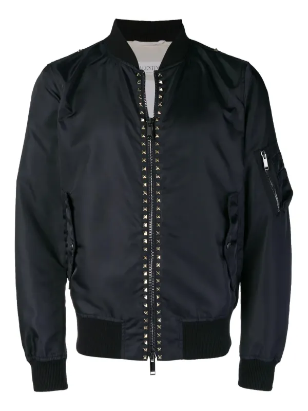 VALENTINO ボンバージャケット ブラック Valentino Garavani - Nylon bomber jacket black - The Corner