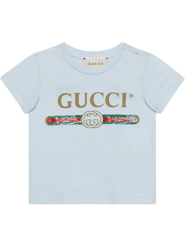 Gucci Kids blue Baby T-shirt with Gucci 