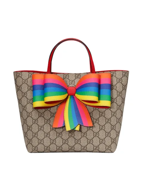 Children's gg supreme rainbow bow tote clearance