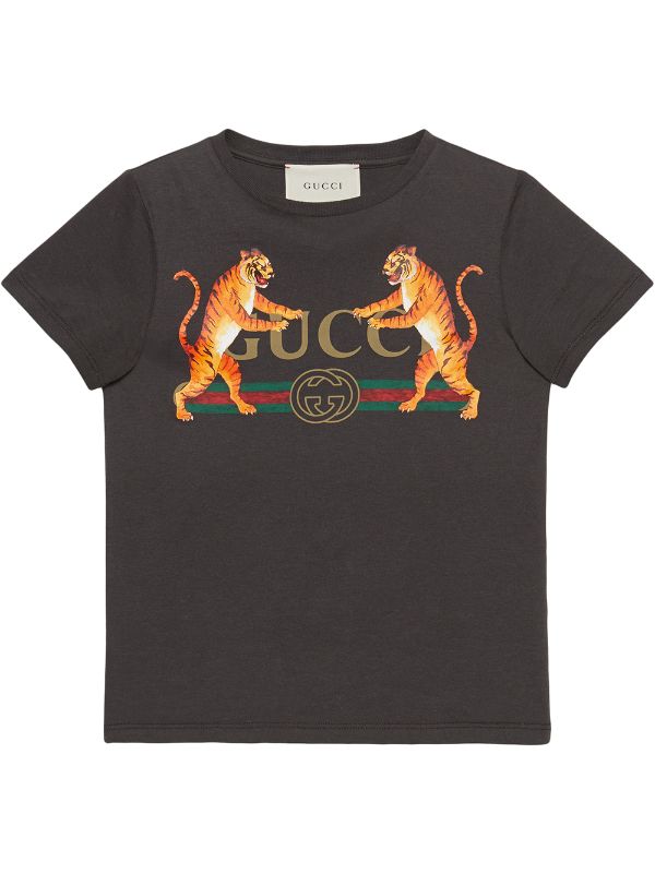 Gucci Logo T-Shirt With Tigers 