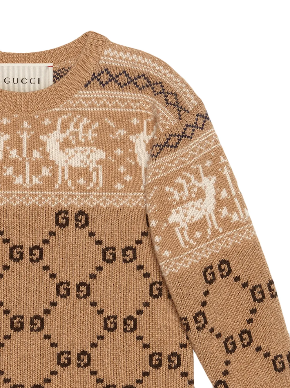 Children's gg reindeers wool sweater Clearance