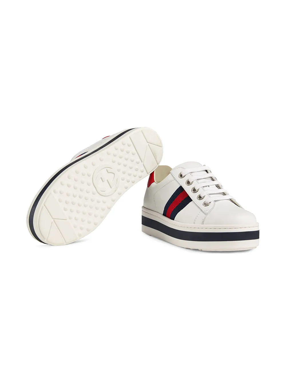 Gucci Kids leren plateauschoen voor kinderen - Wit