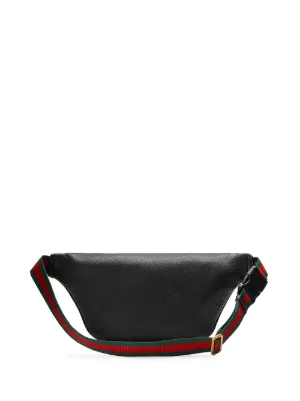 gucci print leather belt bag size