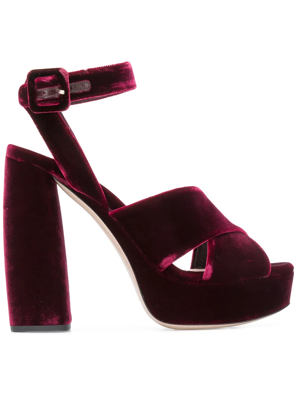 Miu Miu double strap platform sandals | Pink | Image 1
