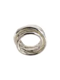 WERKSTATT:MÜNCHEN multi band hammered ring - Metallic