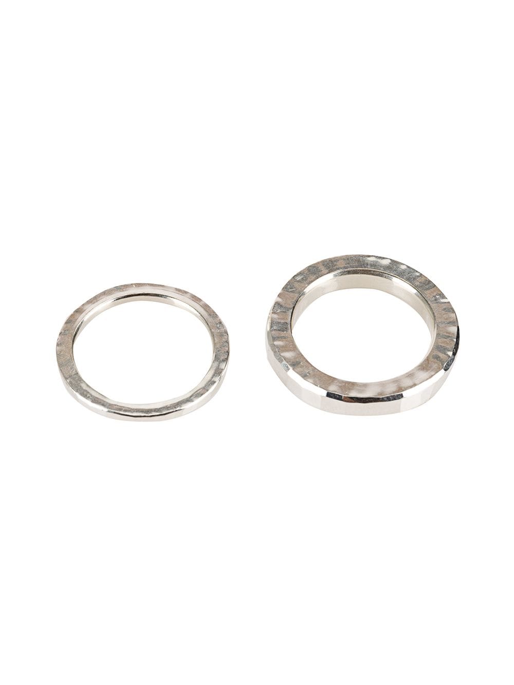 Shop Werkstatt:münchen 4 Hammered Ring Set In Metallic