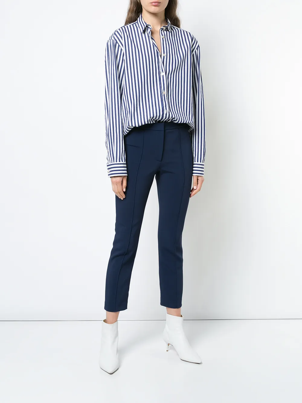 Adam Lippes pintuck cigarettebroek - Blauw