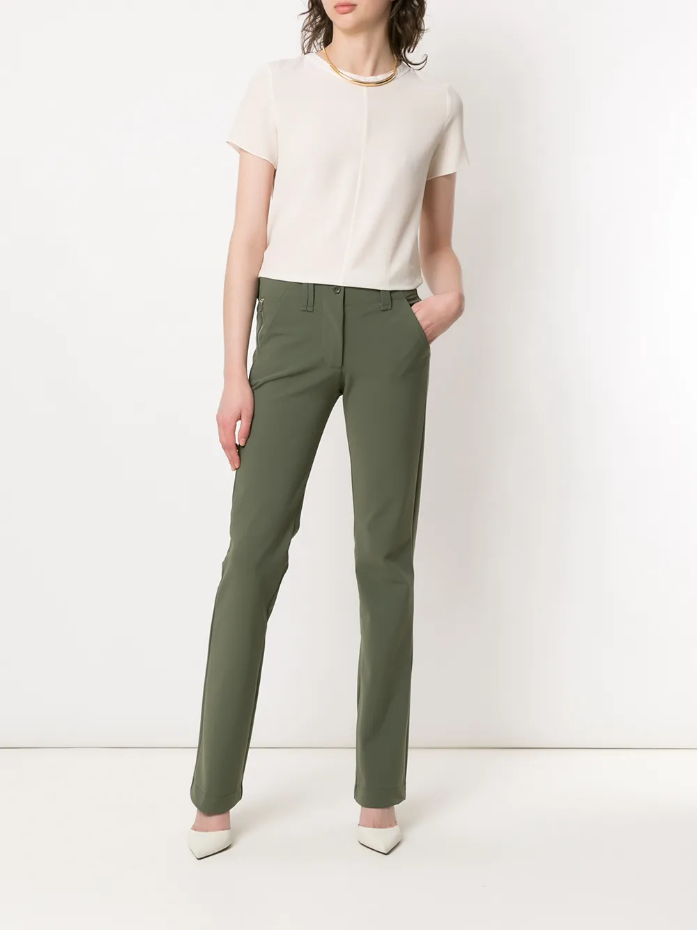 Gloria Coelho Straight broek - Groen