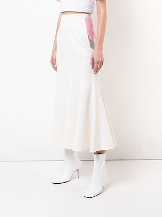 colourblock ruffled midi skirt展示图