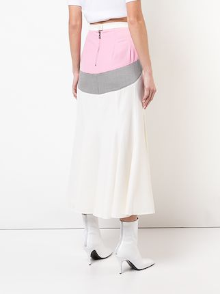 colourblock ruffled midi skirt展示图