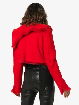 Unravel Fur Leather And Project Asymmetric Trimmed Jacket RqwZvRr1x