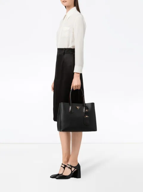 prada small double tote