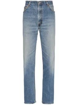 Calça jeans reta com cintura alta
