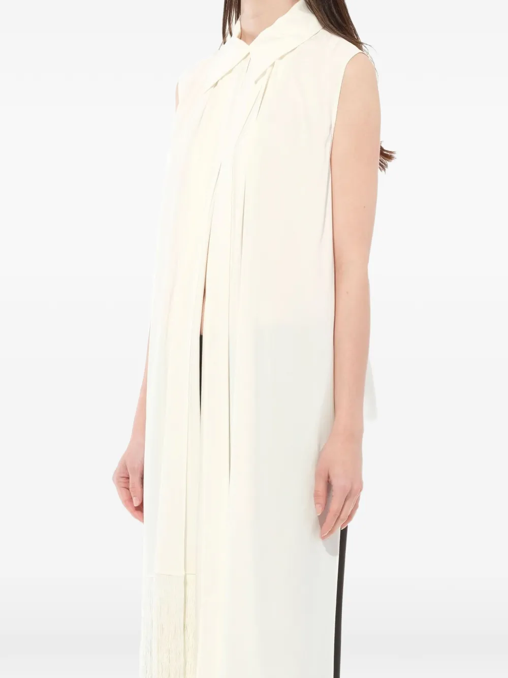  Givenchy Oberteil Mit Fransensaum   Weiß 