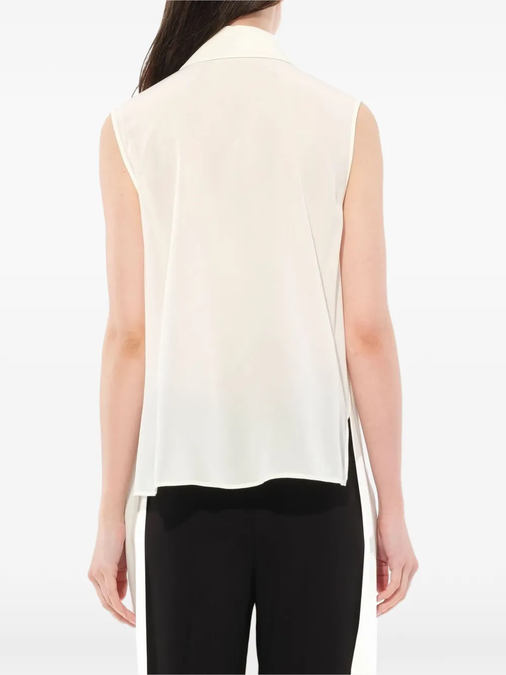 Givenchy top van zijde en crepe met franjezoom Wit