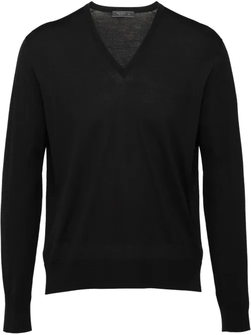 Prada pull à col v - Noir - Prada - Modalova