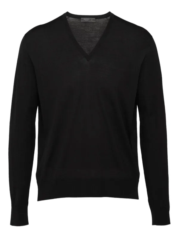 Prada knitted v-neck sweater 할인 l 세일로 만나보는 파페치