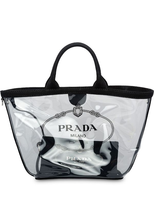 prada logo tote