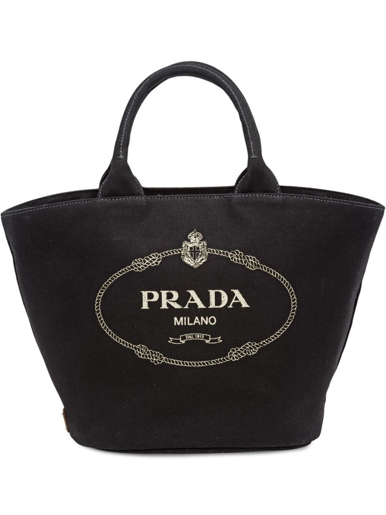 Prada vintage logo shopper bag black | MODES