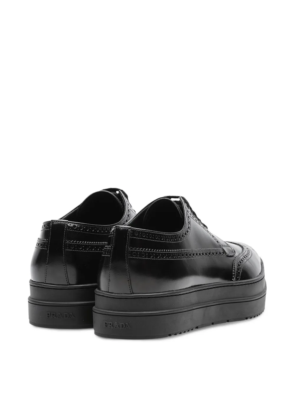 prada leather platform derby shoes
