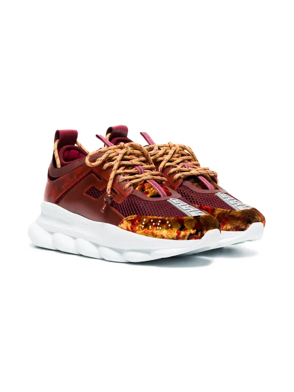 burgundy versace loafers