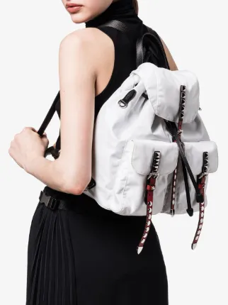 prada studded backpack